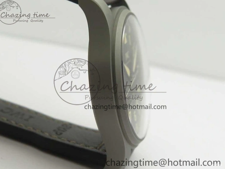 MIROTIME 0310 SmartChoice Mark XVIII IW327006 Titanium M+F 1:1 Best Edition Black Dial on Brown Leather Strap A 7145